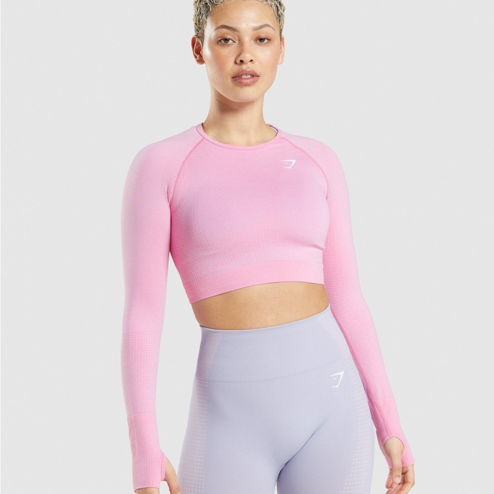 Gymshark Pink Long Sleeve Crop Top